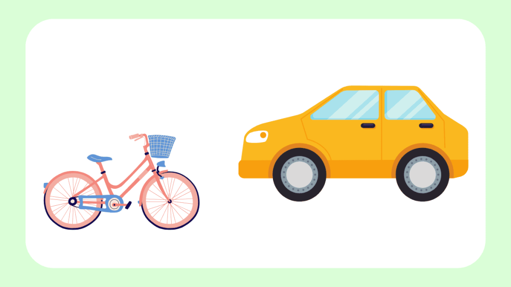 車と自転車のイラスト