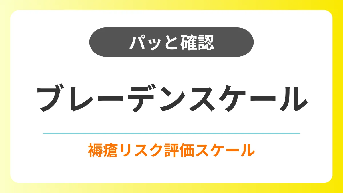 【パッと確認】ブレーデンスケール｜褥瘡リスク評価 イメージ