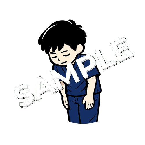 お辞儀する男性鍼灸師のイラスト