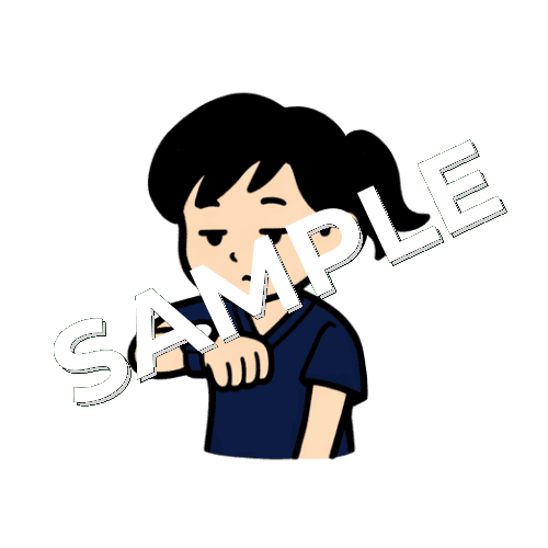 時計を見る女性鍼灸師のイラスト