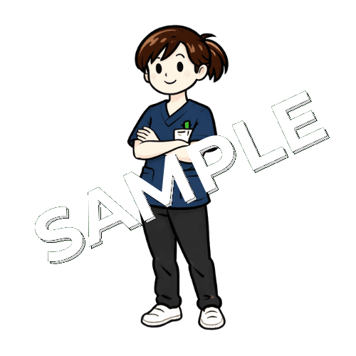 腕を組む女性理学療法士のイラスト