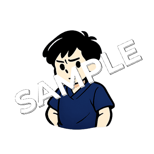 眉をひそめる男性鍼灸師のイラスト