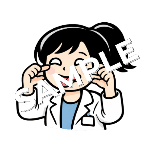 変顔をする女性薬剤師のイラスト