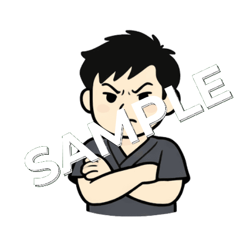 睨む男性鍼灸師のイラスト