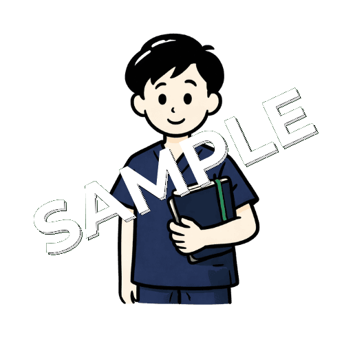 ノートを持つ男性鍼灸師のイラスト
