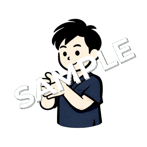 指をほぐす男性鍼灸師のイラスト