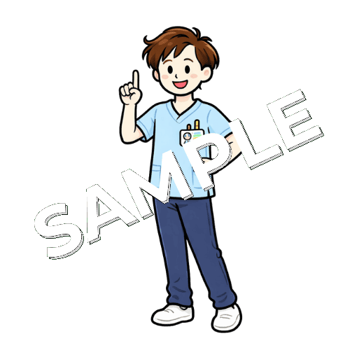 閃いた男性作業療法士のイラスト
