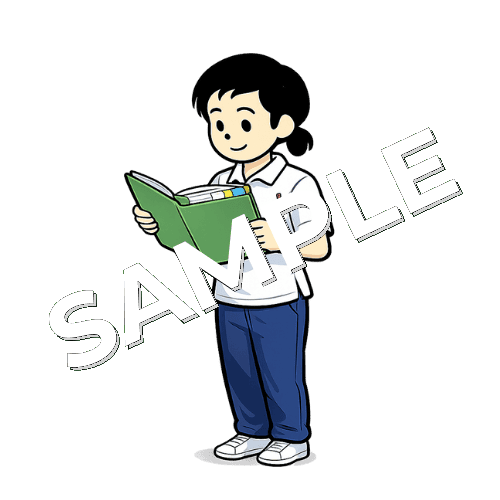 カルテを確認する女性柔道整復師のイラスト