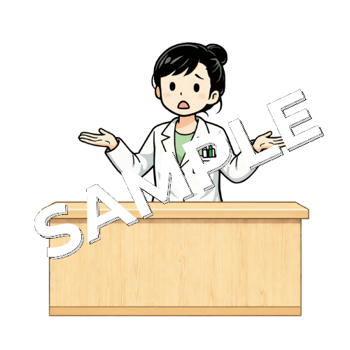 唖然としている女性薬剤師のイラスト