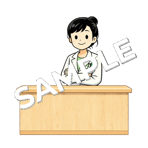 腕を組んでいる女性薬剤師のイラスト