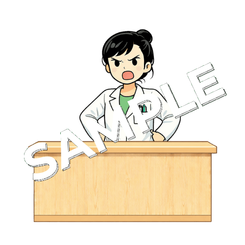 怒っている女性薬剤師のイラスト