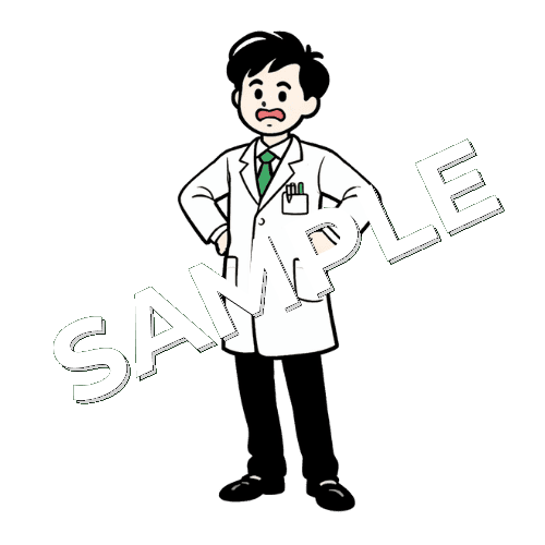 怒っている男性薬剤師のイラスト