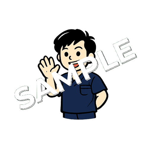 手を振る男性鍼灸師のイラスト