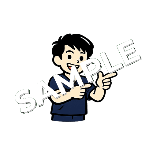 右を指差す男性鍼灸師のイラスト