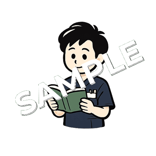 本を読む男性鍼灸師のイラスト