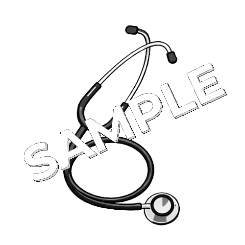 黒い聴診器のイラスト