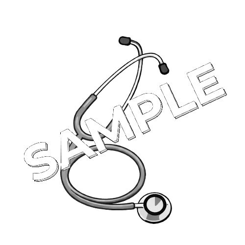 グレーの聴診器のイラスト