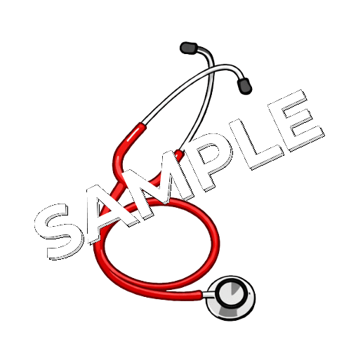 赤い聴診器のイラスト