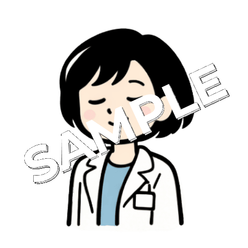 頷くボブヘアの女性薬剤師のイラスト