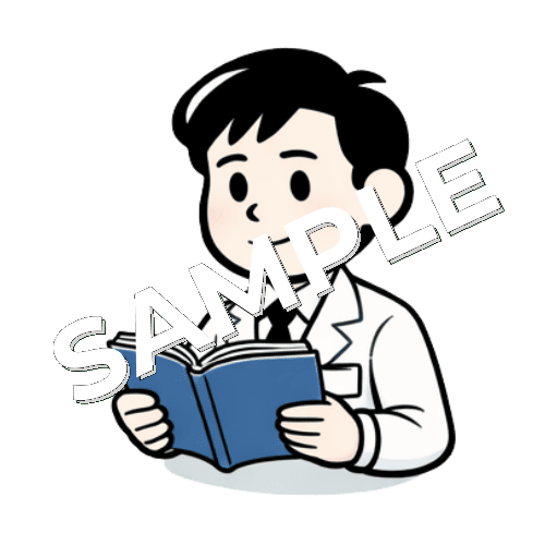 ノートを持つ男性薬剤師のイラスト
