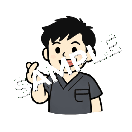 指ハートをする男性鍼灸師のイラスト