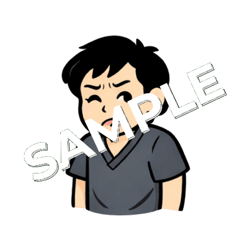 舌打ちをする男性鍼灸師のイラスト