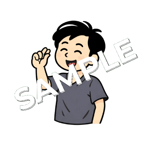 指パッチンをする男性鍼灸師のイラスト