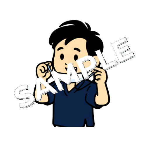 マスクをつける男性鍼灸師のイラスト