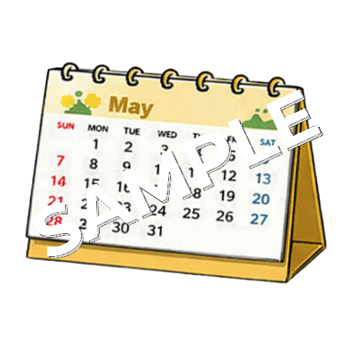 5月の卓上カレンダーのイラスト
