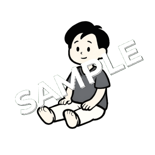 長座する男性鍼灸師のイラスト