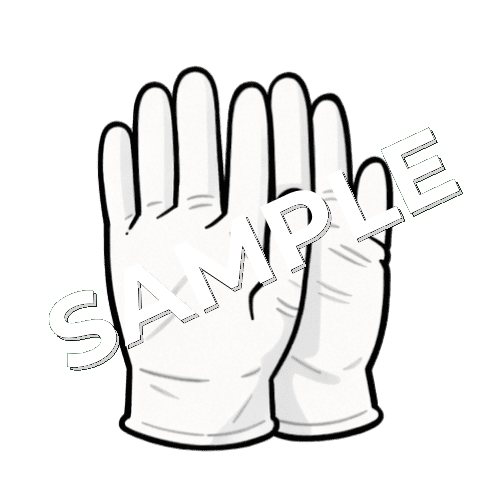 白い医療用ゴム手袋のイラスト