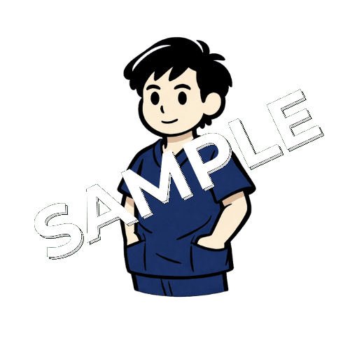 ポケットに手を入れる男性鍼灸師のイラスト