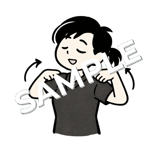 肩を回す女性鍼灸師のイラスト