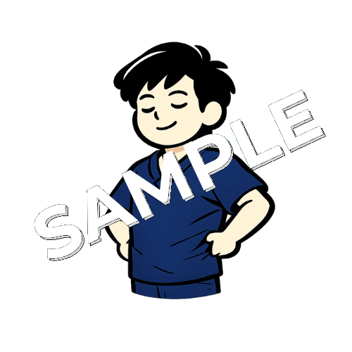 肩を回す男性鍼灸師のイラスト