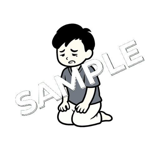 正座で足が痺れる男性鍼灸師のイラスト