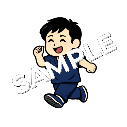 スキップする男性鍼灸師のイラスト