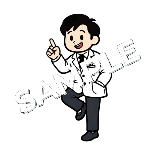 片足立ちの男性薬剤師のイラスト