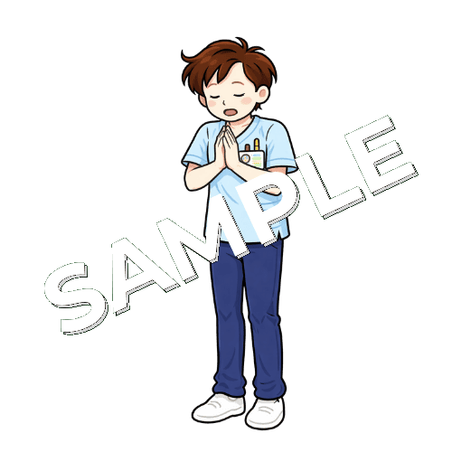 感謝する男性作業療法士のイラスト