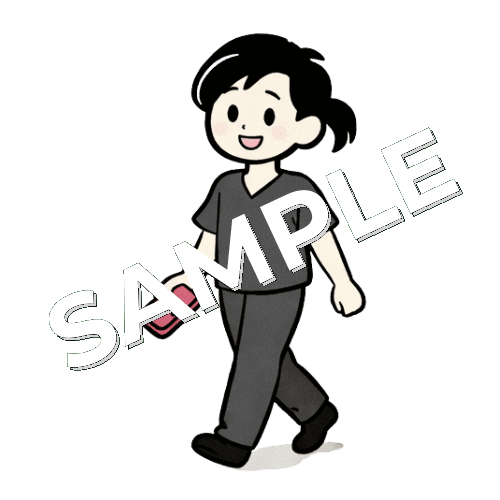 財布を持っている女性鍼灸師のイラスト