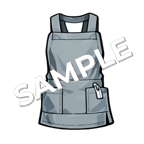 グレー色のエプロンのイラスト