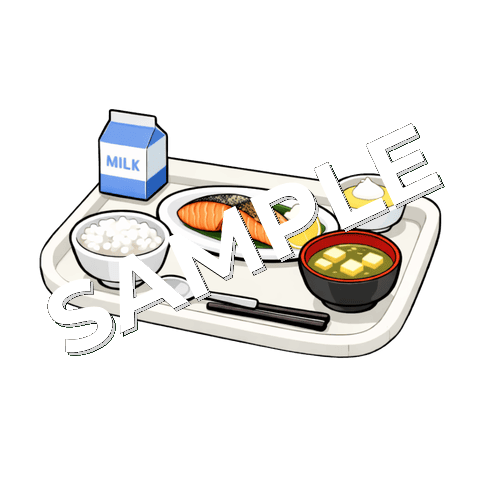 病院食（紅鮭）のイラスト