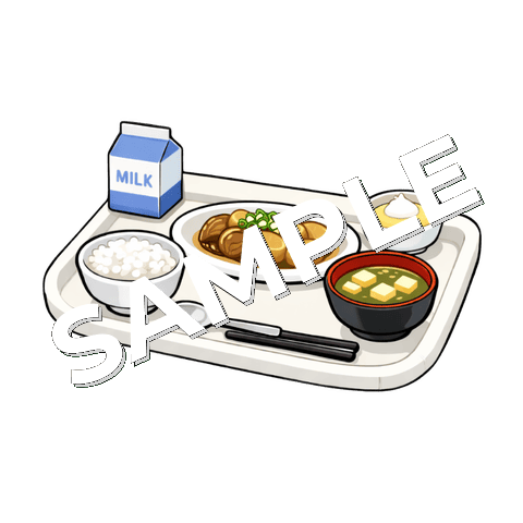 病院食（大根の煮つけ）のイラスト