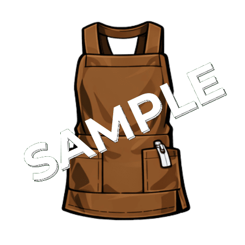 茶色のエプロンのイラスト