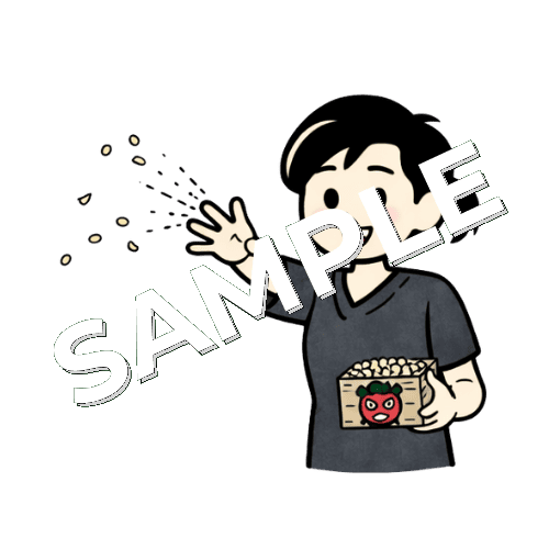 豆まきをする女性鍼灸師のイラスト