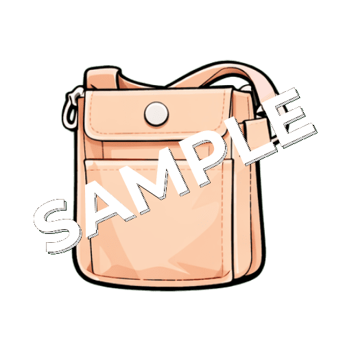 オレンジ色のウエストポーチのイラスト