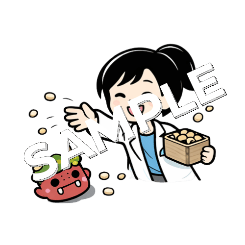 節分に豆をまく女性薬剤師のイラスト