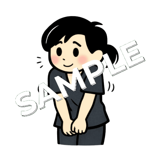 もじもじする女性鍼灸師のイラスト