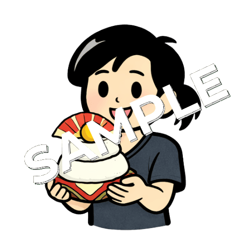 鏡餅を持つ女性鍼灸師のイラスト