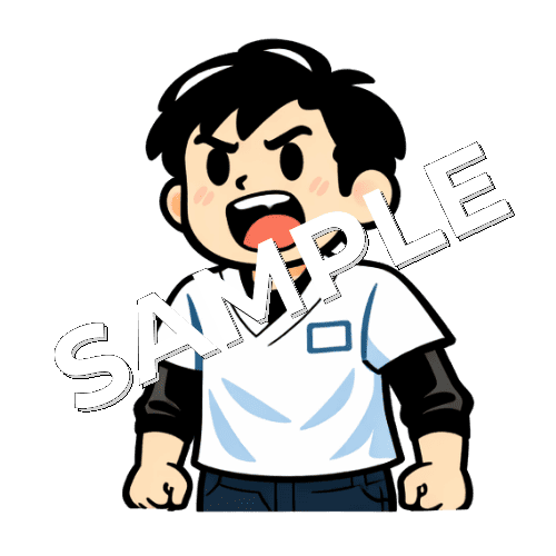 叫ぶ男性あん摩マッサージ指圧師のイラスト