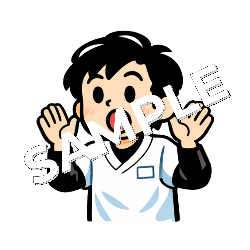 驚く男性あん摩マッサージ指圧師のイラスト